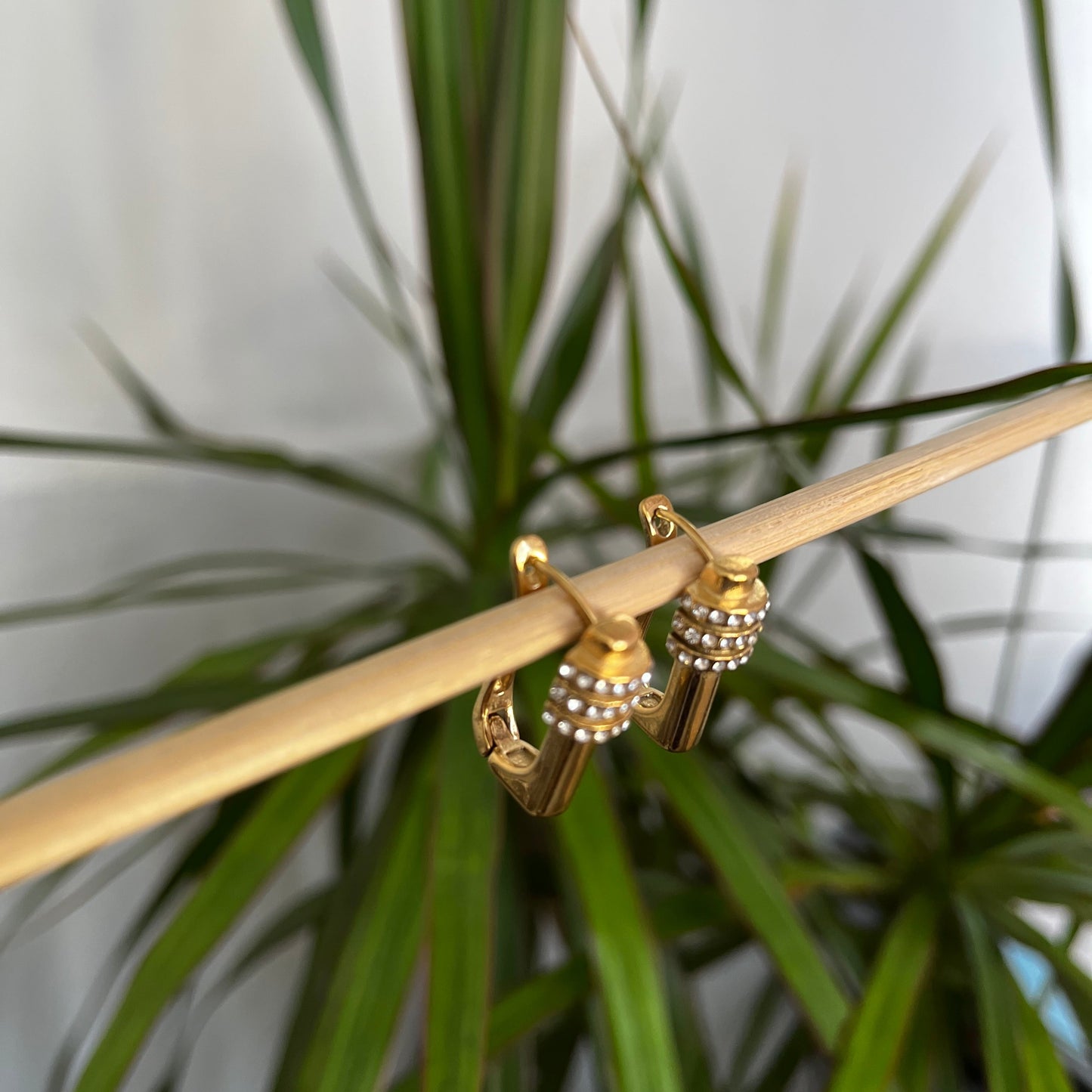 ASC Antik Gold Taşlı Küpe
