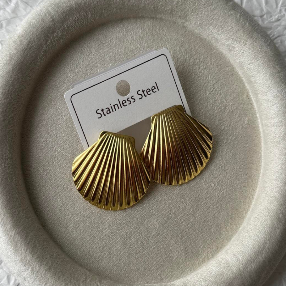 Asc Gold SeaShell Çelik Küpe