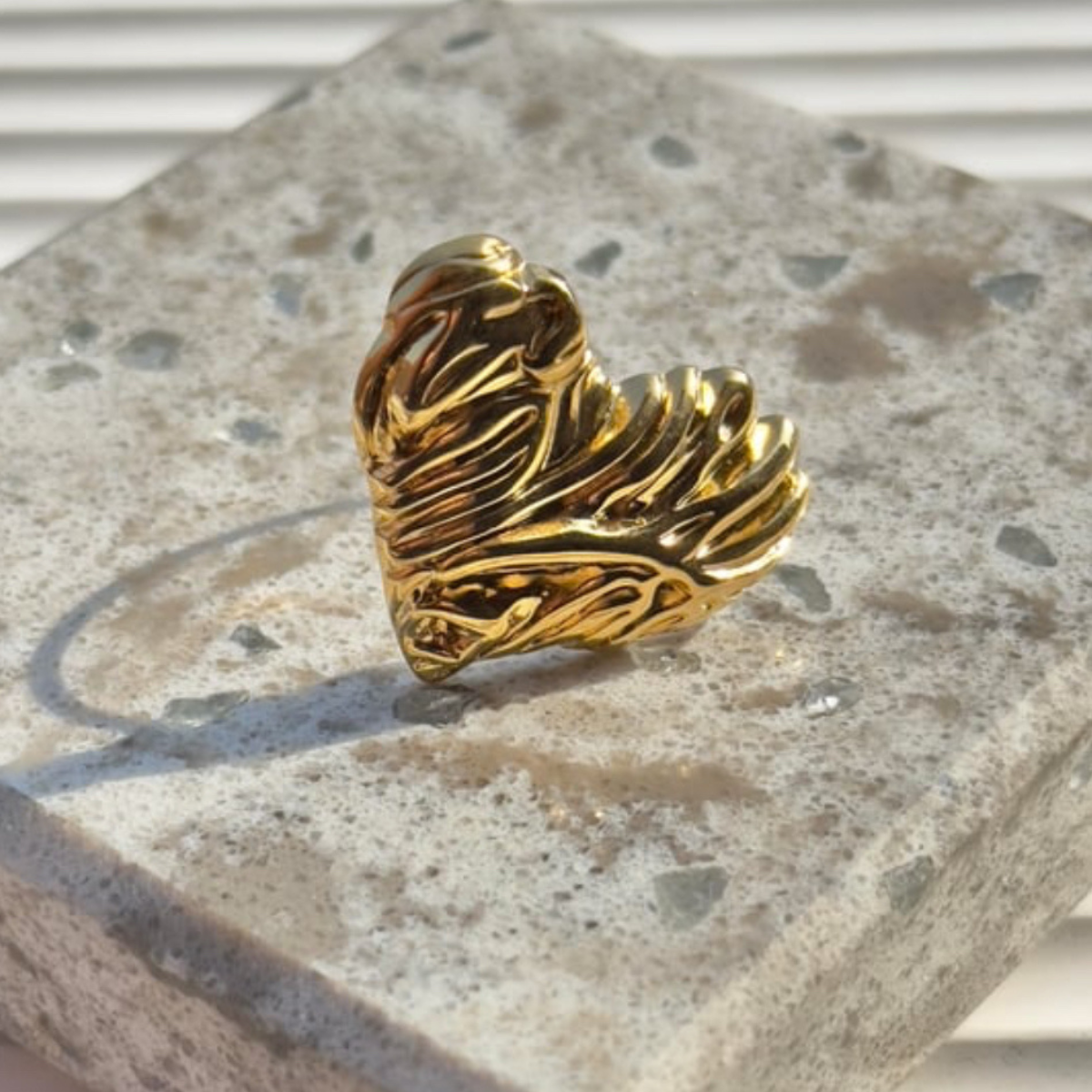 Asc Gold Heart Çelik Yüzük