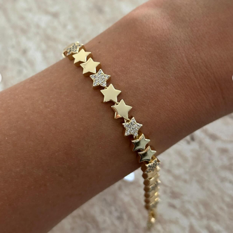 Xuping Yıldız Sıra Taşlı Gold Bileklik