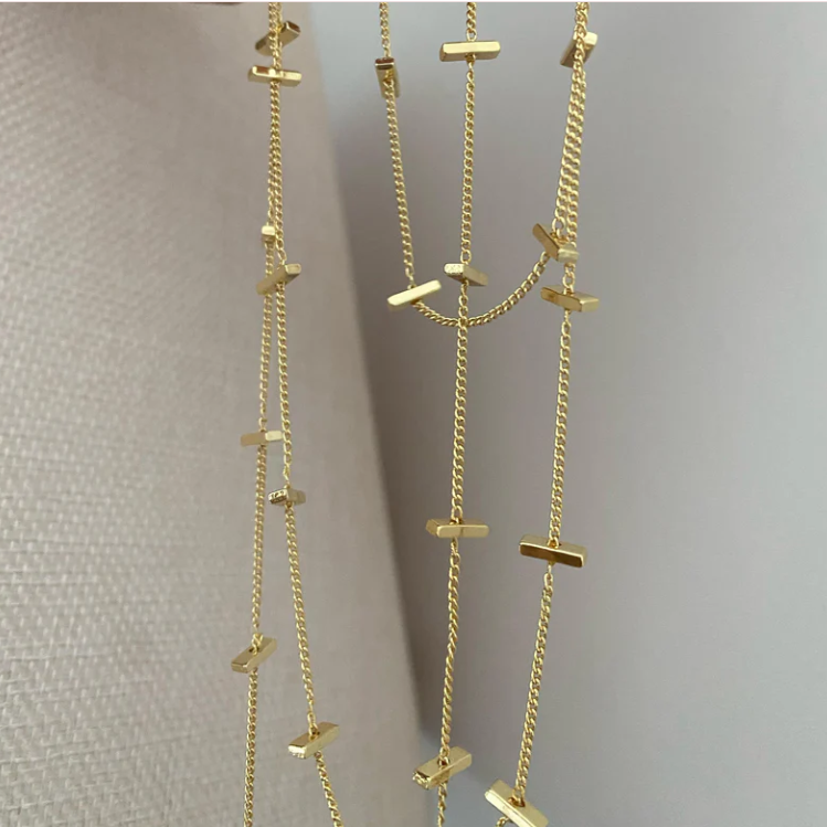 Gold Dolamalı Kolye (90 cm)
