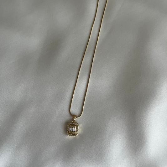 ASC Taşlı Gold Baget Kolye