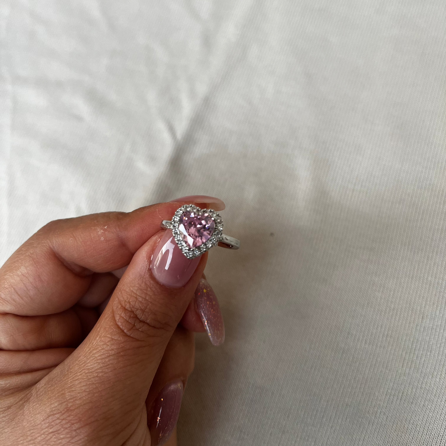 ASC Pembe Taşlı Silver Ayarlanabilir Ciddi İlişki Yüzüğü