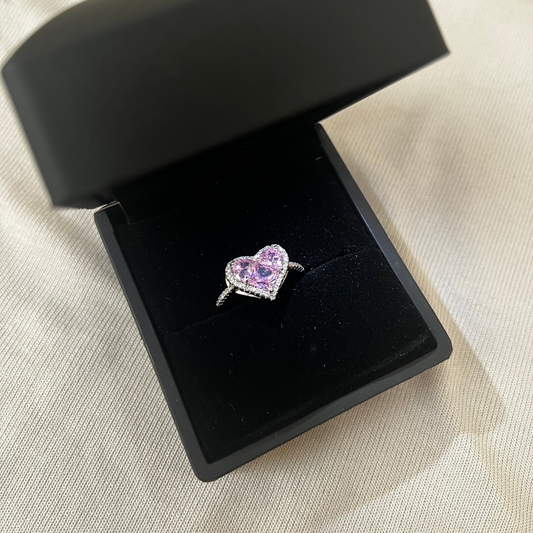 ASC Pembe Büyük Taşlı Silver Ayarlanabilir Ciddi İlişki Yüzüğü