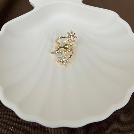 ASC Gold Yıldız Figürlü Taşlı Kıkırdak Küpe (Adet)