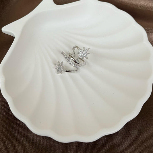ASC Silver Yıldız Figürlü Taşlı Kıkırdak Küpe (Adet)
