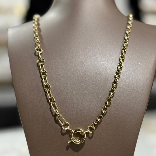 Gemici Düğümlü Gold Kolye