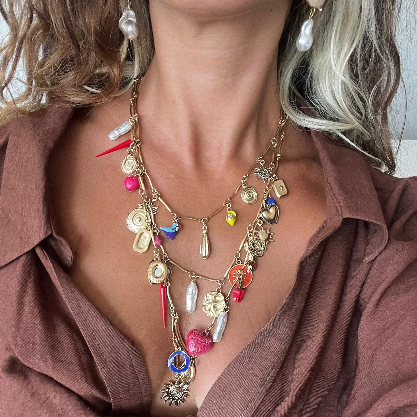 Marka 3lü Charm Kolye