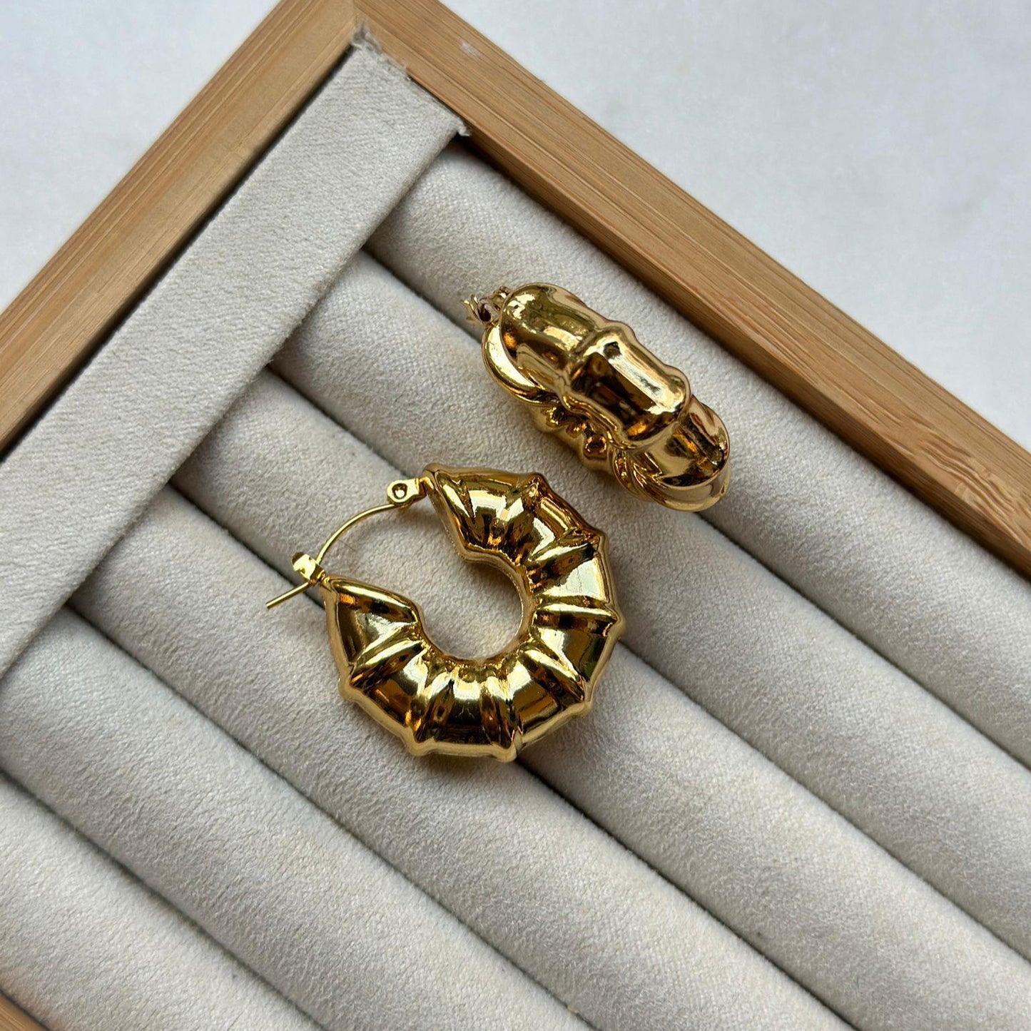 ASC Çelik Gold Boru Tırtıklı Halka Küpe