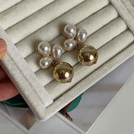 ASC Gold Topçuklu İncili Küpe