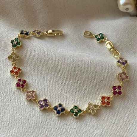 Özel Seri Renkli Taşlı Cleef Model Bileklik