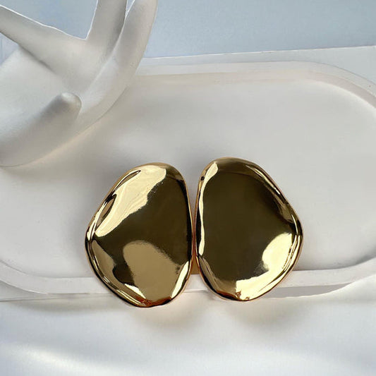 ZR Model Plaka Tasarım Gold Küpe