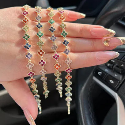 Özel Seri Renkli Taşlı Cleef Model Bileklik