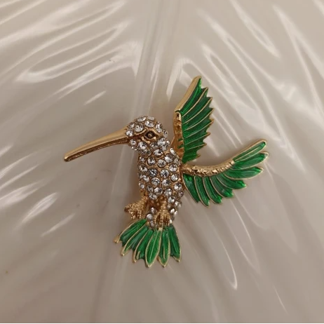 Özel Tasarım Taşlı Kuş Broş