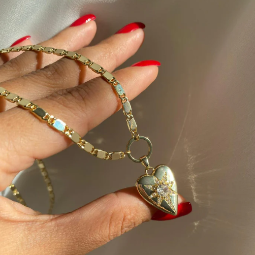 Gold Renk Parlak Kesme Panzer Zincir Kolye