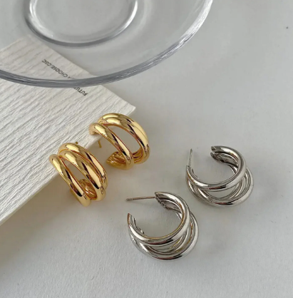 Üçlü Hafif Halka Küpe