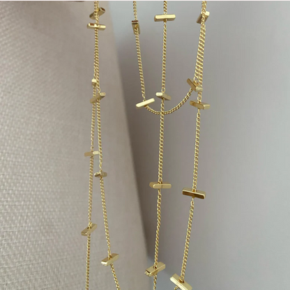 Gold Dolamalı Kolye (90 cm)
