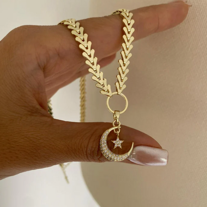 Ay & Yıldız Gold Kolye