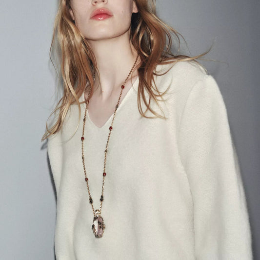 ZR Metal Çiçek Şişe Kolye