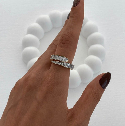 Özel Seri Zirkon Taş Ayarlanabilir Yılan Yüzük