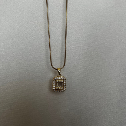 ASC Taşlı Gold Baget Kolye