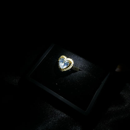 ASC Beyaz Taşlı Gold Ayarlanabilir Ciddi İlişki Yüzüğü