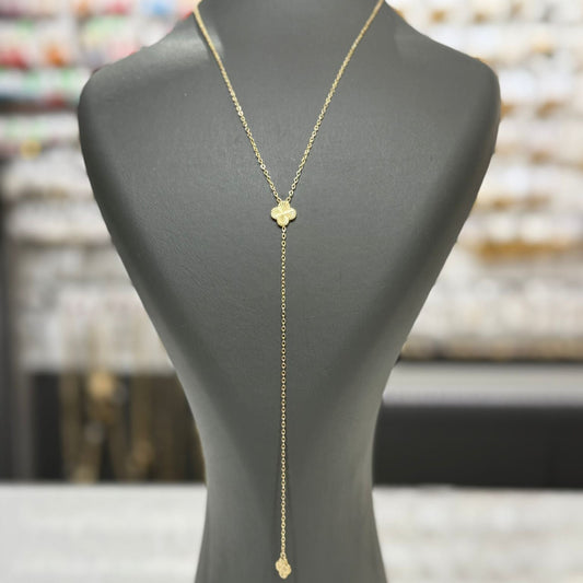 Yonca Model Gold Dekolte Kolye