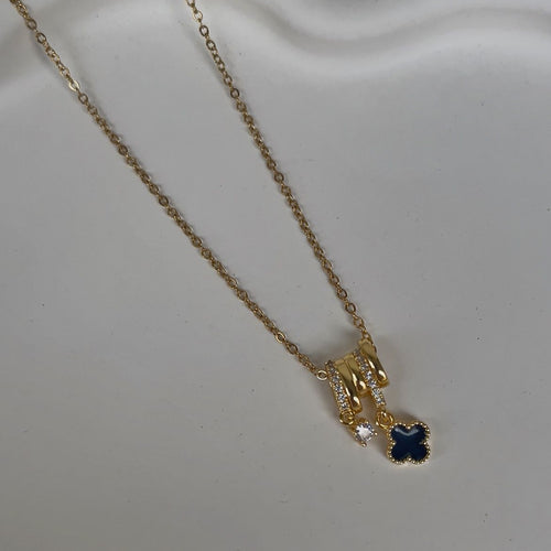 ASC Yonca Detaylı Zarif Taşlı Gold Kolye