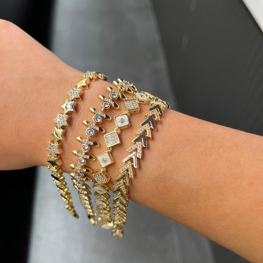 Xuping Yıldız Sıra Taşlı Gold Bileklik