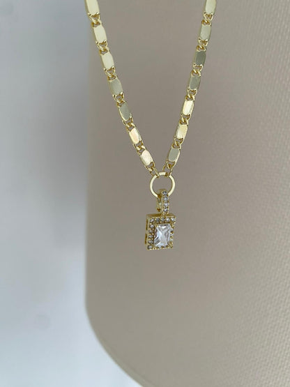 Gold Renk Parlak Kesme Panzer Zincir Kolye