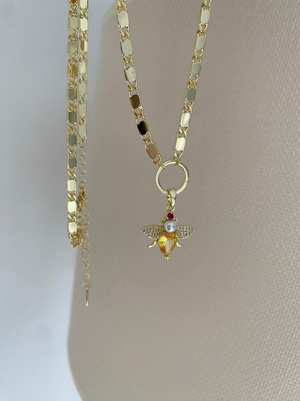 Gold Renk Parlak Kesme Panzer Zincir Kolye