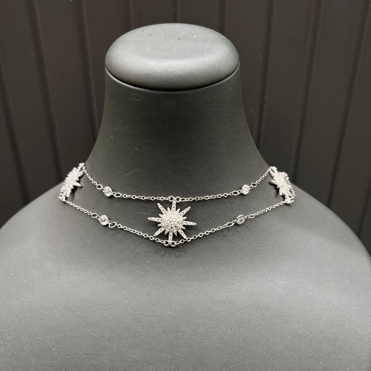 Kuzey Yıldızlı Çift Zincir Kolye & Chokers
