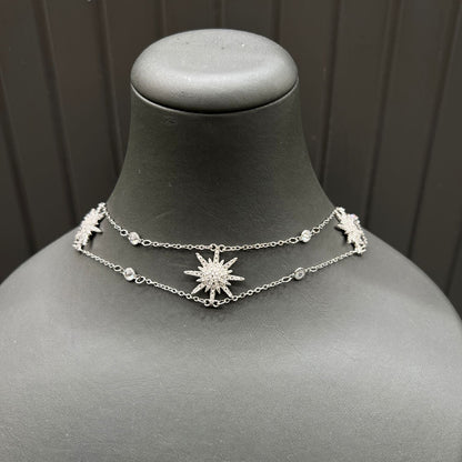 Kuzey Yıldızlı Çift Zincir Kolye & Chokers