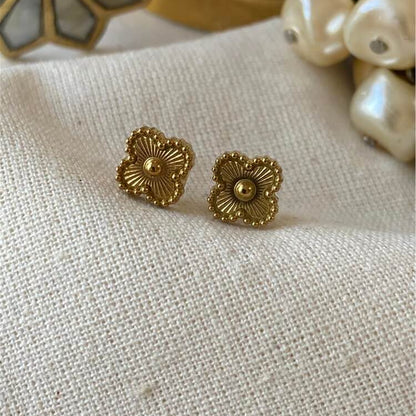 Çelik Gold Cleef Küpe