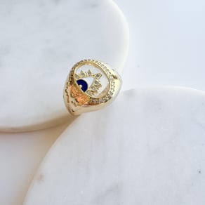 Çelik Göz Detaylı Şeffaf Yüzük