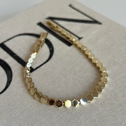 Xuping Gold Rengi Sıralı Altıgen Model Bileklik