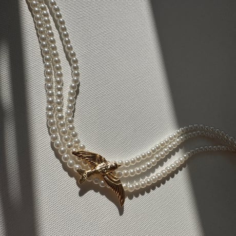 Kuş Detaylı İnci Choker & Kolye