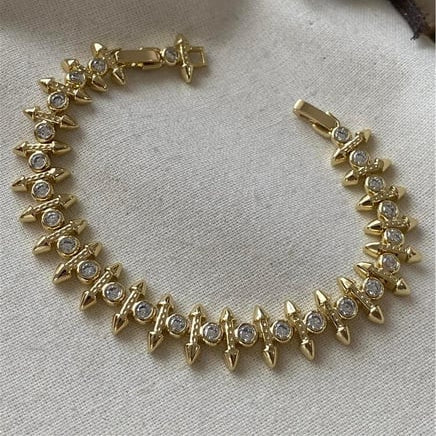 Xuping Yuvarlak Taşlı Gold Bileklik